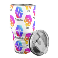 Hex Pulse TEXT Insulated Stainless Steel Tumbler (30oz ）