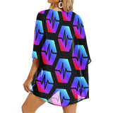 Pulse Black Women's Kimono Chiffon Cover Up