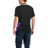 Pulse Black All Over Print Adjustable Apron for Men