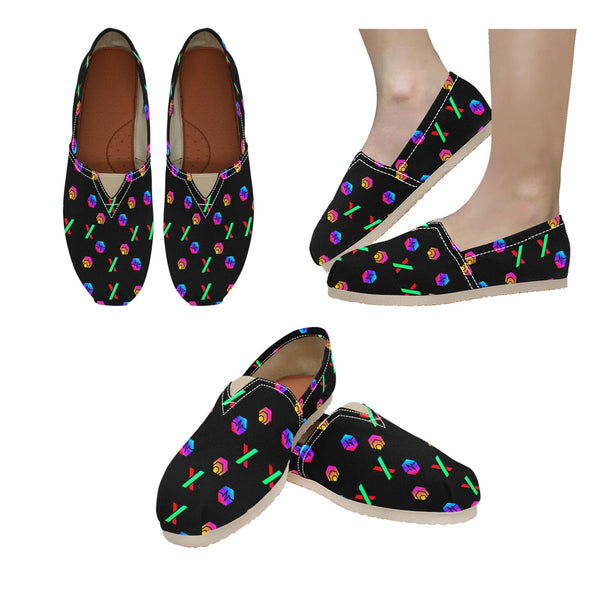 HPX Black Women's Canvas Slip-On Shoes