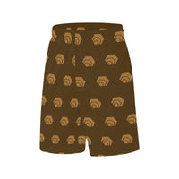 Hex Brown & Tan All Over Print Basketball Shorts With Pockets