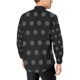 Hex Black & Grey Men's All Over Print Long Sleeve Dress Shirt (Without Pocket)