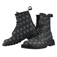 Hex Black & Grey Women's PU Leather Martens Boots