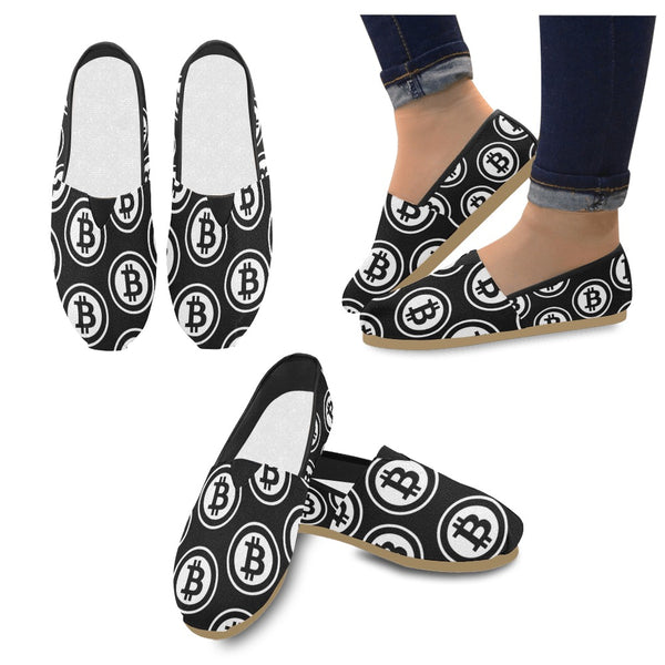 Bitcoin Black Casual Canvas Women's Shoes - Crypto Wearz