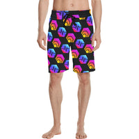 Hex Pulse Combo Black Men's All Over Print Casual Shorts