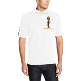 IM White BLK Outline Men's All Over Print Polo Shirt