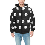 Hex White Black Men's Hooded Bomber Jacket