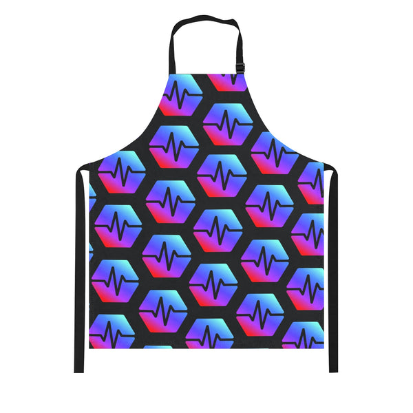 Pulse Black All Over Print Adjustable Apron for Men