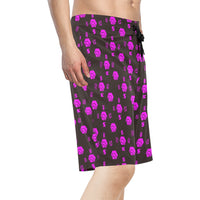 5555 Pink Men's All Over Print Beach Shorts