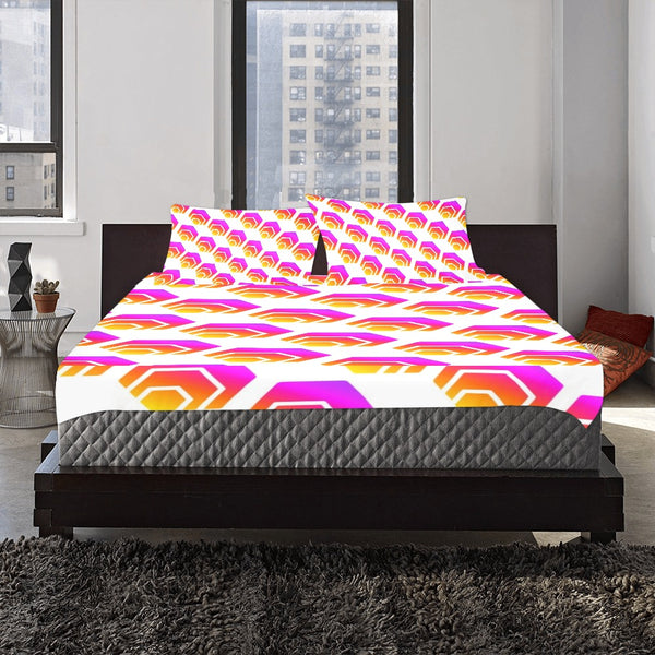 Hex 3-Piece Bedding Set (1 Duvet Cover 86"x70"; 2 Pillowcases 20"x30")