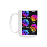 Hex Pulse TEXT Black Plus-Size Mug (15 OZ)