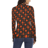 5555 Orange Women's All Over Print Mock Neck Sweater