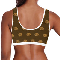 Hex Brown & Tan Women's All Over Print Sports Bra