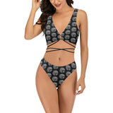 Future 3d BLK Cross String Bikini Set