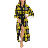 IM ALL 3 BLK Women's Long Kimono Robe