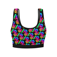 Hex PulseX Pulse Black Women's All Over Print Sports Bra