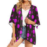 5555 Pink Women's Kimono Chiffon Cover Up