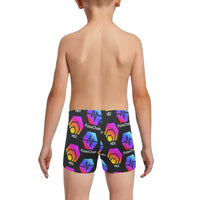 Hex Pulse TEXT Black Little Boys' Swimming Trunks