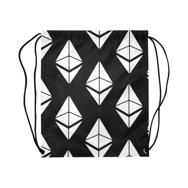 Ethereums Black Drawstring Bag (Large)