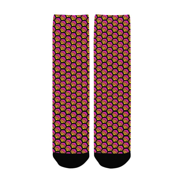 Hex Small Black Women's Custom Socks