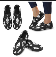 Ethereums Black Slip-on Canvas Women's Shoes - Crypto Wearz