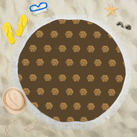 Hex Brown & Tan Circular Beach Shawl 59"