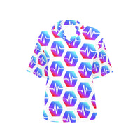 Pulse All Over Print Hawaiian Shirt for Women