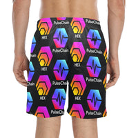 Hex Pulse TEXT Black Men's Mid-Length Beach Shorts