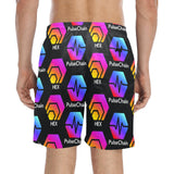 Hex Pulse TEXT Black Men's Mid-Length Beach Shorts