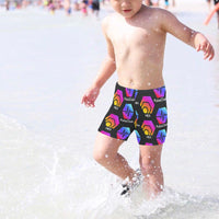 Hex Pulse TEXT Black Little Boys' Swimming Trunks