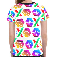 HPXdotCOM Women's All Over Print Mesh Cloth T-shirt