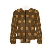 Hex Brown & Tan Women's All Over Print Bomber Jacket