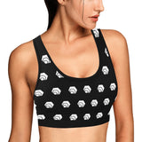 Hex White Black Women's All Over Print Sports Bra