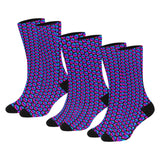 Pulses Small Black Sublimated Crew Socks (3 Packs)