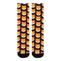 Shiba Inu Black Sublimated Crew Socks (3 Packs)