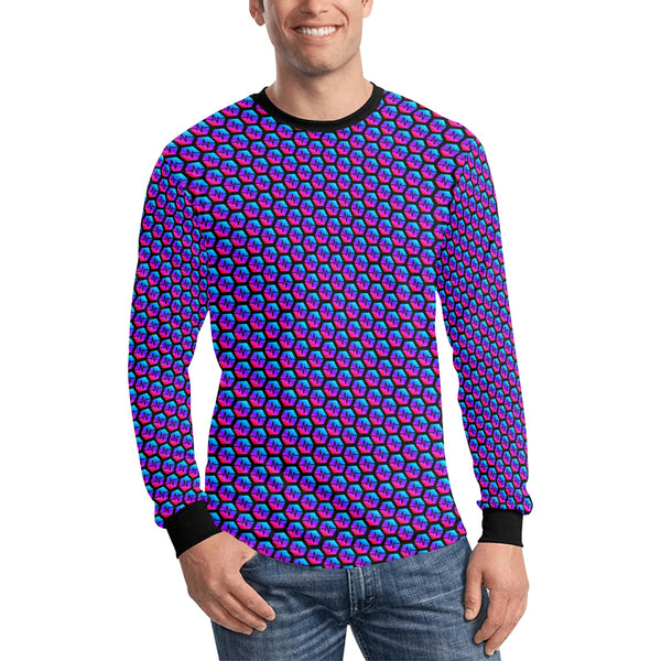 Pulses Small Black Men's Long Sleeve T-shirt