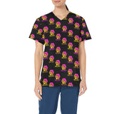 Hex Color Dot Com Black Women's All Over Print Scrub