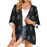 Hex Black & Grey Women's Kimono Chiffon Cover Up