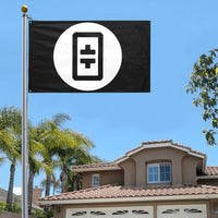 Theta Logo Black Flag (59" x 35") - Crypto Wearz