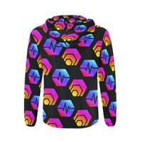 Hex Pulse Combo Black Men's All Over Print Full Zip Hoodie