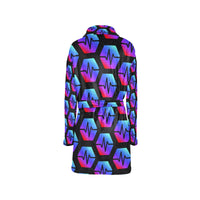 Pulse Black Women's All Over Print Fleece Robe