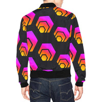 Hex Black Tapered Men's All Over Print Casual Jacket