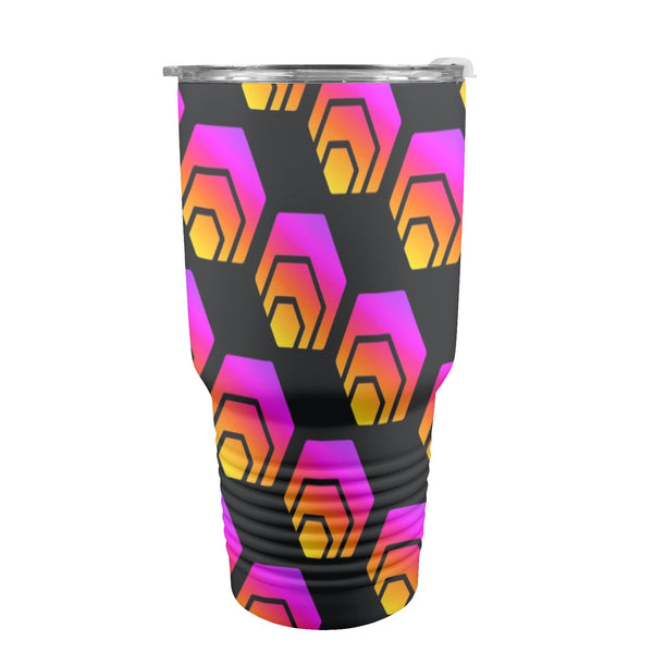 Hex Black Insulated Stainless Steel Tumbler (30oz ）