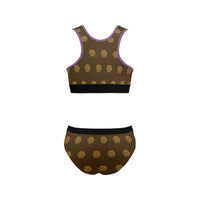 Hex Brown & Tan Women's Sports Bra Yoga Set