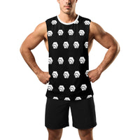 Hex White Black Men's Open Sides Workout Tank Top