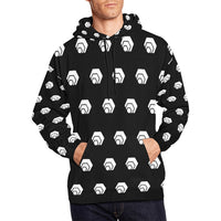 Hex White Black Men's All Over Print Hoodie