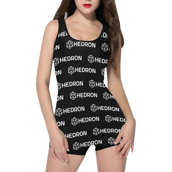 Hedron Combo White Women's One Piece Boyleg Swimsuit