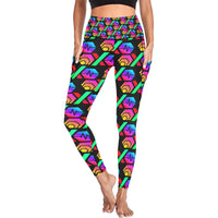 Hex PulseX Pulse Black All Over Print High Waist Leggings with Pockets