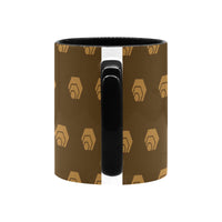 Hex Brown & Tan Ceramic Mug With Inner Color (11oz)