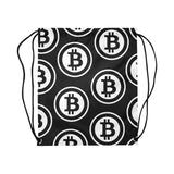 Bitcoin Black Drawstring Bag (Large)